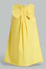 Redtag-Yellow-Bow-Neck-Dress-Dresses-Girls-2 to 8 Years