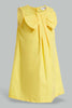 Redtag-Yellow-Bow-Neck-Dress-Dresses-Girls-2 to 8 Years