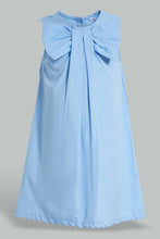 تنزيل الصورة على معرض الصور، Redtag-Blue-Bow-Neck-Dress-Dresses-Girls-2 to 8 Years

