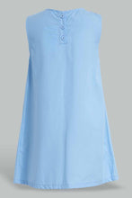 تنزيل الصورة على معرض الصور، Redtag-Blue-Bow-Neck-Dress-Dresses-Girls-2 to 8 Years

