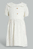 Redtag-Cream-Printed-Polka-Dot-Dress-Dresses-Girls-2 to 8 Years