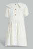 Redtag-Cream-Printed-Polka-Dot-Dress-Dresses-Girls-2 to 8 Years