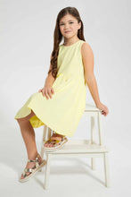 تنزيل الصورة على معرض الصور، Redtag-Yellow-Textured-Knitted-Dress-Dresses-Girls-2 to 8 Years
