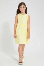 تنزيل الصورة على معرض الصور، Redtag-Yellow-Textured-Knitted-Dress-Dresses-Girls-2 to 8 Years
