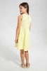 Redtag-Yellow-Textured-Knitted-Dress-Dresses-Girls-2 to 8 Years