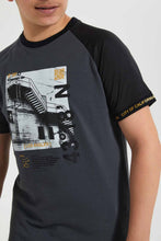 تنزيل الصورة على معرض الصور، Redtag-Charcoal-Digital-Print-Tee-Graphic-T-Shirts-Senior-Boys-9 to 14 Years
