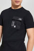 Redtag-Black-Patch-Pocket-&-Print-At-The-Back-Tee-Graphic-T-Shirts-Senior-Boys-9 to 14 Years