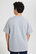 تنزيل الصورة على معرض الصور، Redtag-Grey-Melange-Oversize-Pocket-Tee-Graphic-T-Shirts-Senior-Boys-9 to 14 Years
