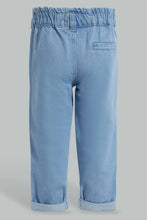 Load image into Gallery viewer, Redtag-Blue-All-Over-Embroidery-Jogger-Jeans-Harem-Fit-Infant-Girls-3 to 24 Months
