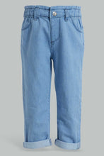Load image into Gallery viewer, Redtag-Blue-Light-Wash-Denim-Jogger-Jeans-Harem-Fit-Infant-Girls-3 to 24 Months
