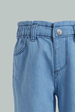 Load image into Gallery viewer, Redtag-Blue-Light-Wash-Denim-Jogger-Jeans-Harem-Fit-Infant-Girls-3 to 24 Months
