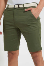 Load image into Gallery viewer, Redtag-Olive-Printed-Chino-Short-With-Belt-Swimwear--
