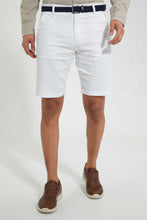 Load image into Gallery viewer, Redtag-White-Printed-Chino-Short-With-Belt-Swimwear--
