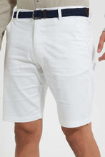 Load image into Gallery viewer, Redtag-White-Printed-Chino-Short-With-Belt-Swimwear--
