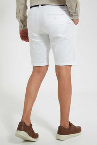 Redtag-White-Printed-Chino-Short-With-Belt-Swimwear--