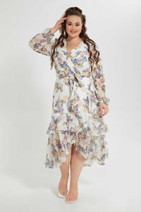 Redtag-Assorted-Floral-Front-Wrap-Long-Dress-Dresses-Women's-