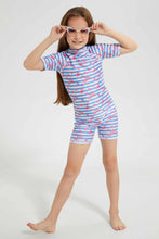 تنزيل الصورة على معرض الصور، Redtag-Cream-Printed-Front-Zipper-Swimsuit-Swimsuits-Girls-2 to 8 Years
