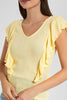 Redtag-Yellow-Frill-Detail-Rib-Top-Category:Tops,-Colour:Yellow,-Filter:Women's-Clothing,-New-In,-New-In-Women,-Non-Sale,-RMD-add,-S22C,-Section:Women,-Women-Tops-Women's-