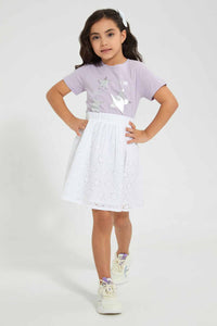 Redtag-White-Shifli-Skirt-Skirts-Girls-2 to 8 Years