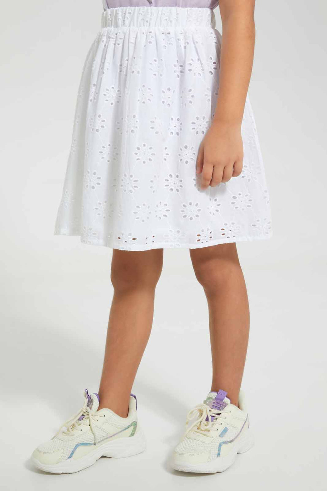 Redtag-White-Shifli-Skirt-Skirts-Girls-2 to 8 Years