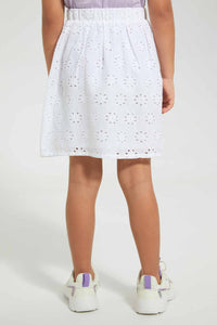 Redtag-White-Shifli-Skirt-Skirts-Girls-2 to 8 Years