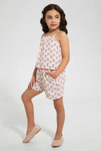 Load image into Gallery viewer, Redtag-Peach-Strappy-Printed-Playsuit-Playsuits-Girls-2 to 8 Years
