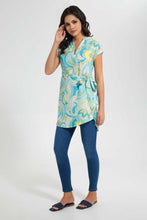 Load image into Gallery viewer, Redtag-Printed-Belted-Tunic-Dress-Blouses-Women&#39;s-
