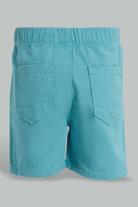 Redtag-Sky-Blue-Trouser-Pull-On-Shorts-Pull-On-Shorts-Infant-Boys-3 to 24 Months