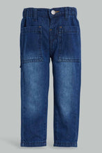 Load image into Gallery viewer, Redtag-Dark-Wash-Anti-Fit-Loose-Denim-Pant-Pull-On-Jeans-Pull-On-Infant-Boys-3 to 24 Months
