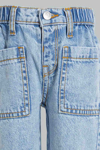 Redtag-Light-Wash-Anti-Fit-Loose-Denim-Pant-Pull-On-Jeans-Slim-Fit-Infant-Boys-3 to 24 Months