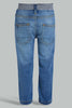 Redtag-Blue-Contrast-Rib-Pull-On-Denim-Pant-Jeans-Slim-Fit-Infant-Boys-3 to 24 Months