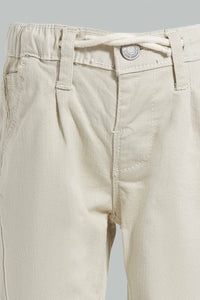 Redtag-Beige-Color-Denim-Pull-Pant-Jeans-Pull-On-Infant-Boys-3 to 24 Months