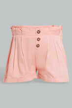 تنزيل الصورة على معرض الصور، Redtag-Coral-Front-Pleats-Short-Casual-Shorts-Infant-Girls-3 to 24 Months

