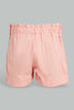 Redtag-Coral-Front-Pleats-Short-Casual-Shorts-Infant-Girls-3 to 24 Months