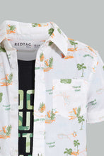 تنزيل الصورة على معرض الصور، Redtag-White-Printed-2-In-1-Short-Slv-Shirt-Casual-Shirts-Infant-Boys-3 to 24 Months
