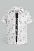 Redtag-White-Printed-2-In-1-Short-Slv-Shirt-Casual-Shirts-Infant-Boys-3 to 24 Months