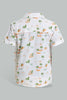 Redtag-White-Printed-2-In-1-Short-Slv-Shirt-Casual-Shirts-Infant-Boys-3 to 24 Months