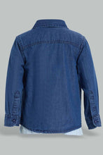 Load image into Gallery viewer, Redtag-Dark-Wash-2-In-1-Denim-Shirt-Casual-Shirts-Infant-Boys-3 to 24 Months
