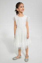 Load image into Gallery viewer, Redtag-Cream-Embellished-Dress-Dresses-Girls-2 to 8 Years
