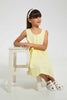 Redtag-Yellow-Half-Placket-A-Line-Dress-Dresses-Girls-2 to 8 Years