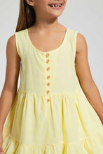 Load image into Gallery viewer, Redtag-Yellow-Half-Placket-A-Line-Dress-Dresses-Girls-2 to 8 Years
