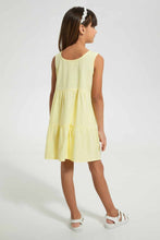 Load image into Gallery viewer, Redtag-Yellow-Half-Placket-A-Line-Dress-Dresses-Girls-2 to 8 Years
