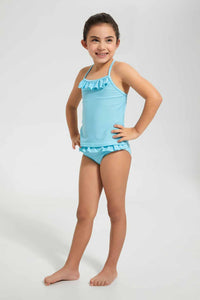 Redtag-Aqua-Striped--Swimsuit-Swimsuits-Girls-2 to 8 Years