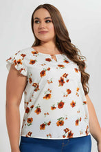 تنزيل الصورة على معرض الصور، Redtag-Assorted-Printed-Ruffle-Sleeve-Keyhole-Neck-Blouse-Blouses-Women&#39;s-
