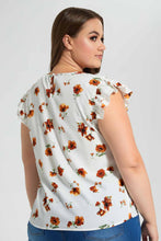 تنزيل الصورة على معرض الصور، Redtag-Assorted-Printed-Ruffle-Sleeve-Keyhole-Neck-Blouse-Blouses-Women&#39;s-
