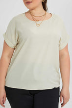 Load image into Gallery viewer, Redtag-Cream-Top-Plain-Blouses-Women&#39;s-
