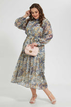 تنزيل الصورة على معرض الصور، Redtag-Assorted-Paisley-Printed-Lurex-Dobby-Tiered-Dress-Dresses-Women&#39;s-
