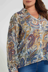 Redtag-Assorted-Paisley-Printed-Lurex-Dobby-Tiered-Dress-Blouses-Women's-