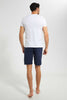 Redtag-White-With-Navy-Aop--Short-Pyjama-Set-Pyjama-Sets-Men's-