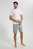 Redtag-White-With-Grey-Short-Pyjama-Set-Pyjama-Sets-Men's-